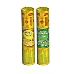 Желтый и зеленый цветной дым РС3490 165 х 35 мм. (2шт) для фотосессий супер-густой