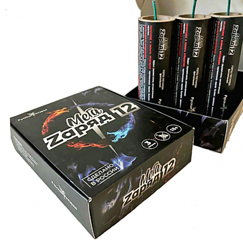 Петарды фитильные Мега Zаряд 12 (3шт. в 1 уп.) П3712 Мощность Корсар-14