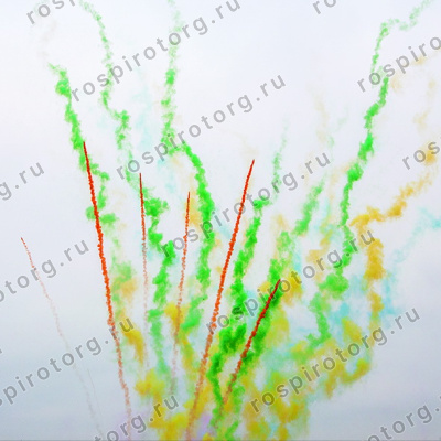 Дневной фейерверк РС3560 Дым веером: 1,4 х 25 залпов