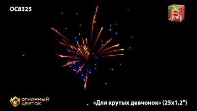 Фейерверк ОС8326 Для крутых девчонок 1,1 х 25 залпов НОВЫЙ ЭФФЕКТ 2022/23 Фейерверк ОС8326 Для крутых девчонок 1,1 х 25 залпов НОВЫЙ ЭФФЕКТ 2022/23