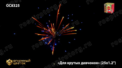 Фейерверк ОС8326 Для крутых девчонок 1,1 х 25 залпов НОВЫЙ ЭФФЕКТ 2022/23 Фейерверк ОС8326 Для крутых девчонок 1,1 х 25 залпов НОВЫЙ ЭФФЕКТ 2022/23