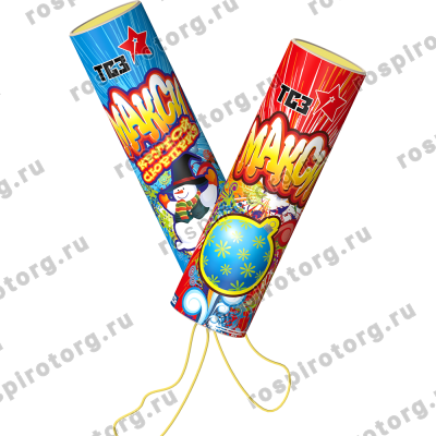 ТР104 Макси 104: большая хлопушка новогодняя - конфетти наполнитель