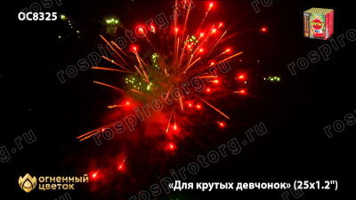 Фейерверк ОС8326 Для крутых девчонок 1,1 х 25 залпов НОВЫЙ ЭФФЕКТ 2022/23 Фейерверк ОС8326 Для крутых девчонок 1,1 х 25 залпов НОВЫЙ ЭФФЕКТ 2022/23