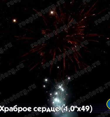 Фейерверк Р7518 Храброе сердце: 1 х 49 залпов