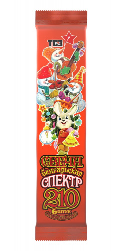 ТР160 Свеча бенгальская 210 Спектр (толстая разноцветная 6 шт)